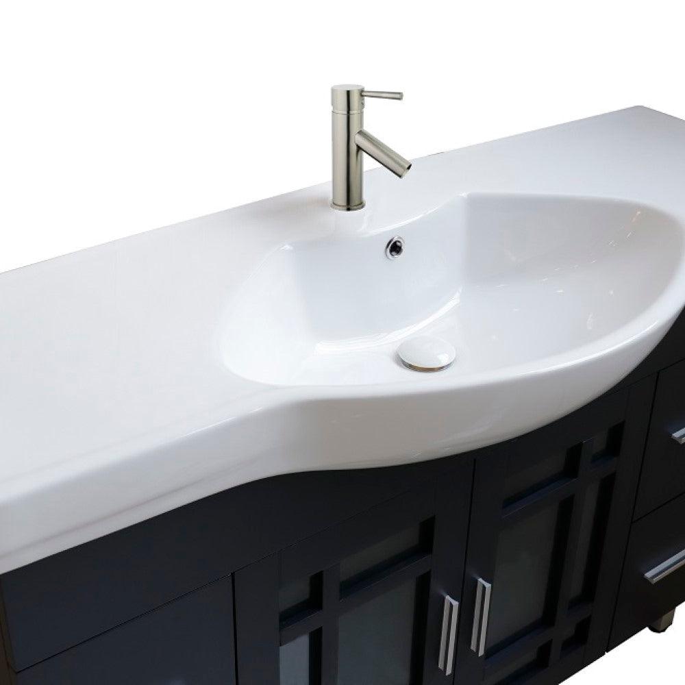 Bellaterra 48 in Single Sink Vanity-Wood 203138-DG-WH, Dark Gray, Basin