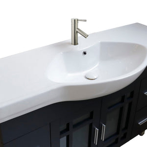Bellaterra 48 in Single Sink Vanity-Wood 203138-DG-WH, Dark Gray, Basin