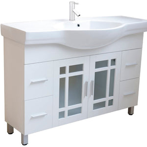 Bellaterra 48 in Single Sink Vanity-Wood 203138-DG-WH, White, Front