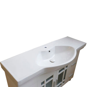 Bellaterra 48 in Single Sink Vanity-Wood 203138-DG-WH, White, Basin
