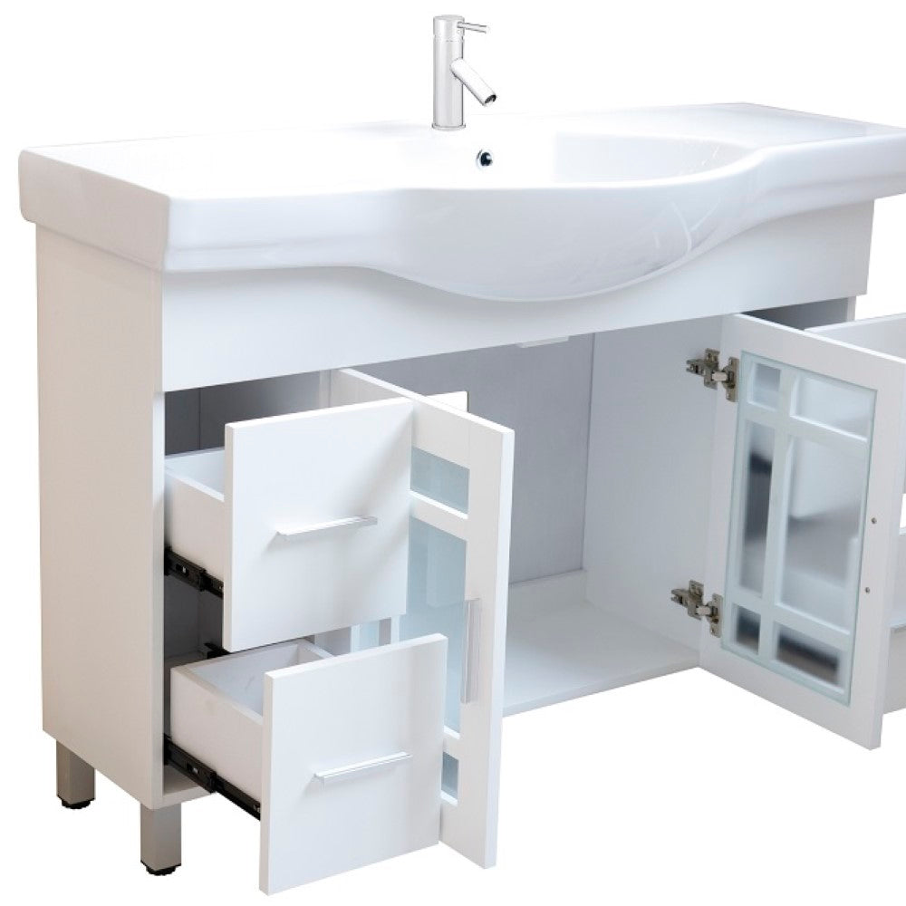 Bellaterra 48 in Single Sink Vanity-Wood 203138-DG-WH, White, Open