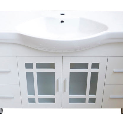 Bellaterra 48 in Single Sink Vanity-Wood 203138-DG-WH, White, Front