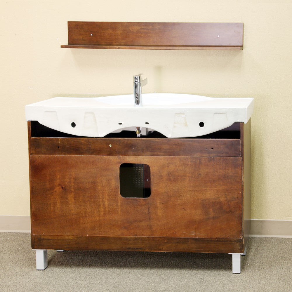 Bellaterra 48 in Single Sink Vanity-Wood-Walnut 203138, Backside