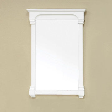 Bellaterra 24 in Solid Wood Frame Mirror 205024-MIRROR-WH, Front