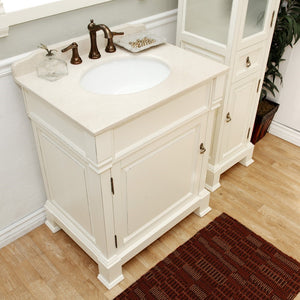Bellaterra Freestanding 30” Cream White Single Sink Wood Vanity 205030-CR