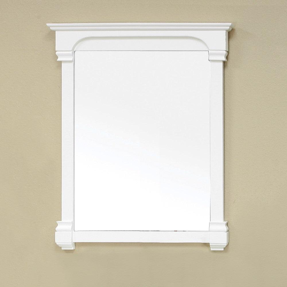 Bellaterra 205042-MIRROR-CR 36 in Solid Wood Frame Mirror-Cream White - Front