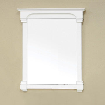 Bellaterra 205042-MIRROR-CR 36 in Solid Wood Frame Mirror-Cream White - Front