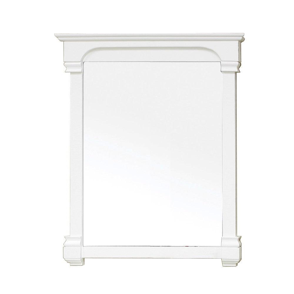 Bellaterra 205042-MIRROR-WH 36 in Solid Wood Frame Mirror-White - Front