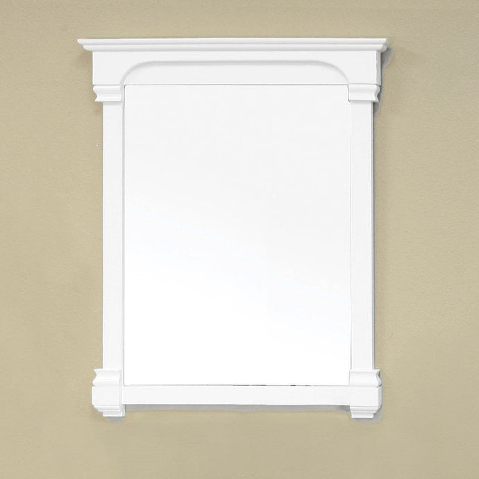 Bellaterra 205042-MIRROR-WH 36 in Solid Wood Frame Mirror-White - Front