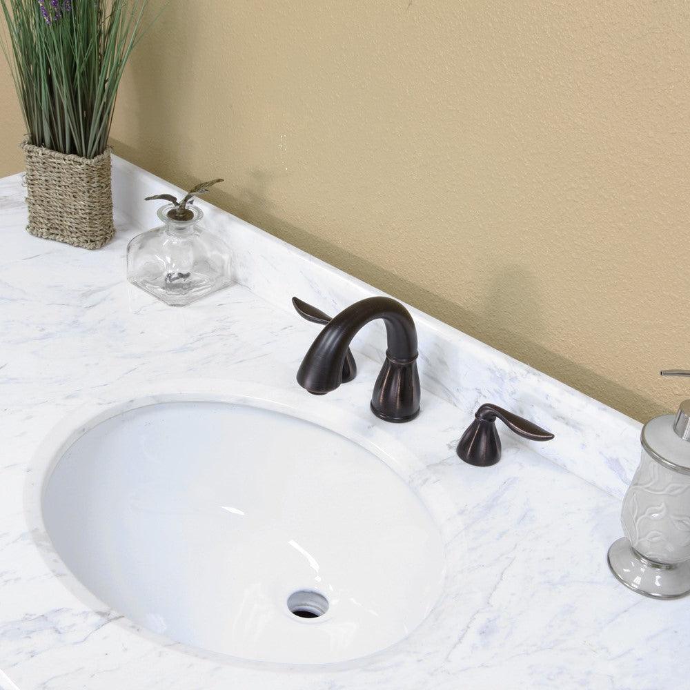 Bellaterra 50 in Single Sink Vanity-Wood 205050-ES, Espresso/White Marble, Top View