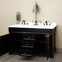 Load image into Gallery viewer, Bellaterra 60 in Double Sink Vanity-Wood 205060-D-CR-ES-WH, Espresso / White Marble, Font Open