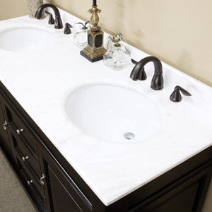Bellaterra 60 in Double Sink Vanity-Wood 205060-D-CR-ES-WH, Espresso / White Marble, Double Sink