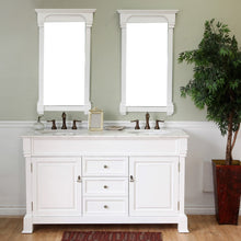 Load image into Gallery viewer, Bellaterra 60 in Double Sink Vanity-Wood 205060-D-CR-ES-WH, White (rub edge) / White Marble, Front