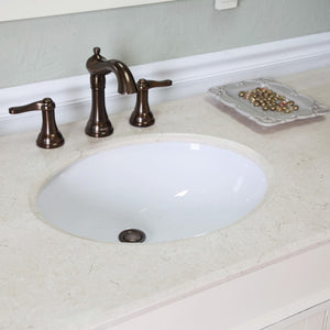 Bellaterra 60 in Single Sink Vanity-Wood 205060-S-CR-ES-WH, cream white (rub edge) / Cream Marble, Sinkview