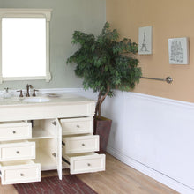 Load image into Gallery viewer, Bellaterra 60 in Single Sink Vanity-Wood 205060-S-CR-ES-WH, cream white (rub edge) / Cream Marble, Open