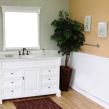 Load image into Gallery viewer, Bellaterra 60 in Single Sink Vanity-Wood 205060-S-CR-ES-WH, White (rub edge) / White Marble, Front