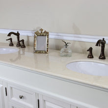 Load image into Gallery viewer, Bellaterra 72 in Double Sink Vanity-Wood 205072-D-CR-ES-WH, cream white (rub edge) / Cream Marble, Double Sink