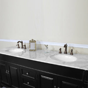 Bellaterra 72 in Double Sink Vanity-Wood 205072-D-CR-ES-WH, Espresso / White Marble, Front