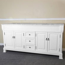 Load image into Gallery viewer, Bellaterra 72 in Double Sink Vanity-Wood 205072-D-CR-ES-WH, White (rub edge) / White Marble, Front
