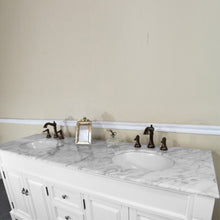 Load image into Gallery viewer, Bellaterra 72 in Double Sink Vanity-Wood 205072-D-CR-ES-WH, White (rub edge) / White Marble, Sink