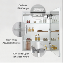 Load image into Gallery viewer, Blossom Pillar LED Medicine Cabinet w/ Defogger 3 Sizes Available