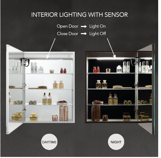 Blossom Pillar LED Medicine Cabinet w/ Defogger 3 Sizes Available