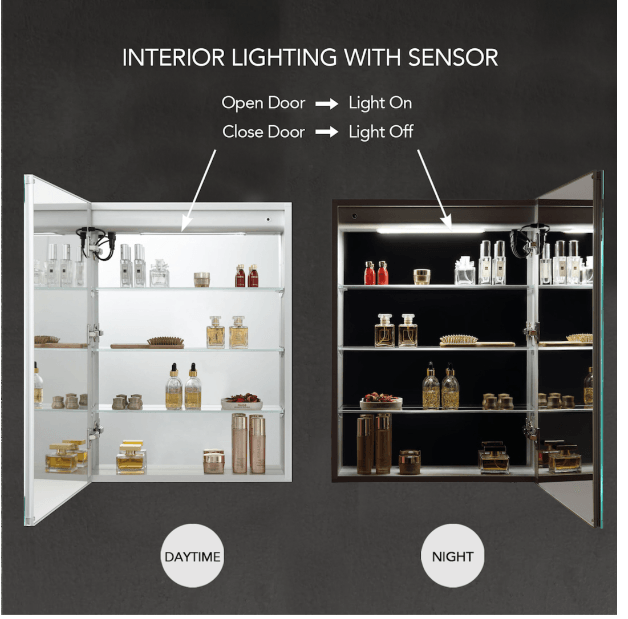 Blossom Pillar LED Medicine Cabinet w/ Defogger 3 Sizes Available