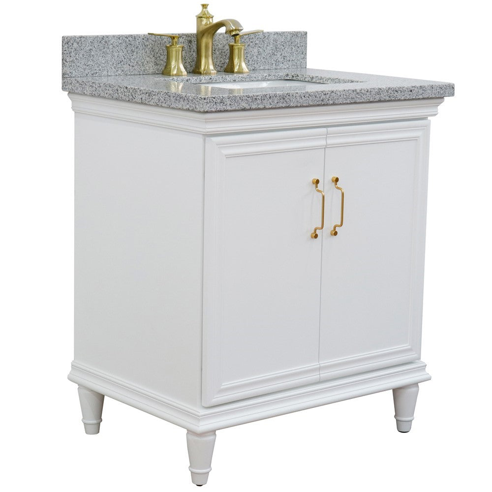 Bellaterra White 31" Wood Single Vanity w/ Counter Top and Sink 400800-31-WH