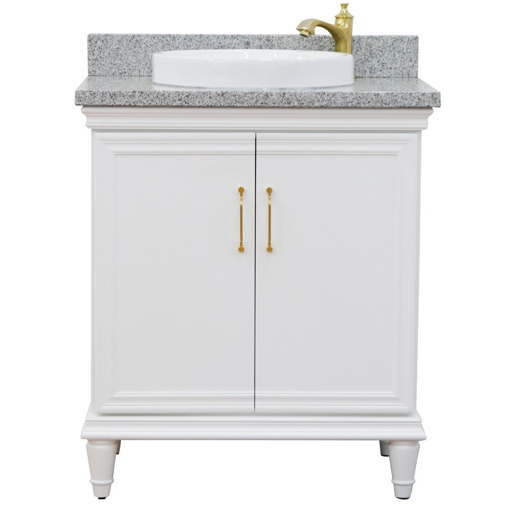 Bellaterra White 31" Wood Single Vanity w/ Counter Top and Sink 400800-31-WH