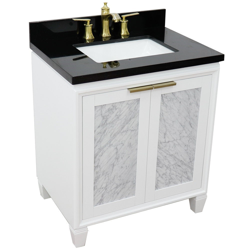 Bellaterra 31" Wood Single Vanity w/ Counter Top and Sink 400990-31-WH-BGR