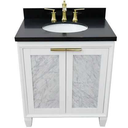 Bellaterra 31" Wood Single Vanity w/ Counter Top and Sink 400990-31-WH-BGO