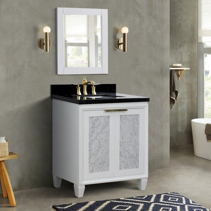 Bellaterra 31" Wood Single Vanity w/ Counter Top and Sink 400990-31-WH-BGR