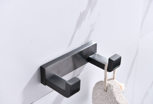 Lexora Bagno Bianca Stainless Steel Double Robe Hook