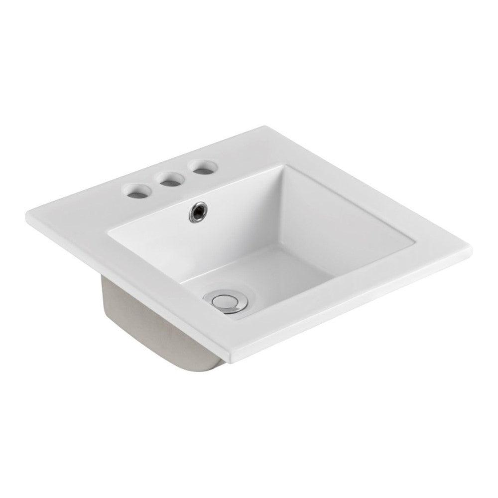 Bellaterra 16 in. Single sink Ceramic top 301616, White