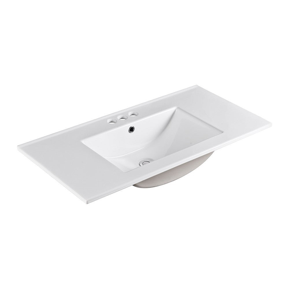 Bellaterra 36 In. Single Sink Ceramic Top-3 Holes 303618