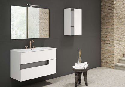 Lucena Bath Vision 32" Contemporary Wood single sink Vanity in White & White handle / Abedul & Tortora / Canela & Black / White & Black / White & Grey / Grey & White - The Bath Vanities