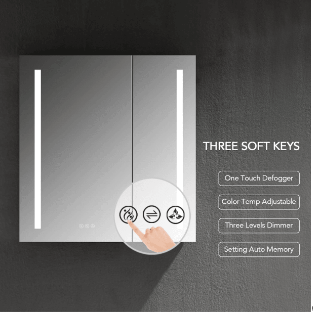 Blossom Pillar LED Medicine Cabinet w/ Defogger 3 Sizes Available