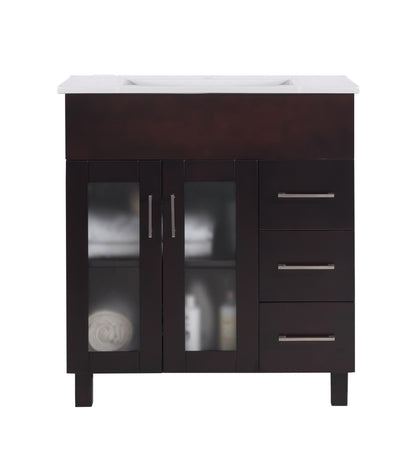 Nova 32" Bathroom Vanity Set in Brown