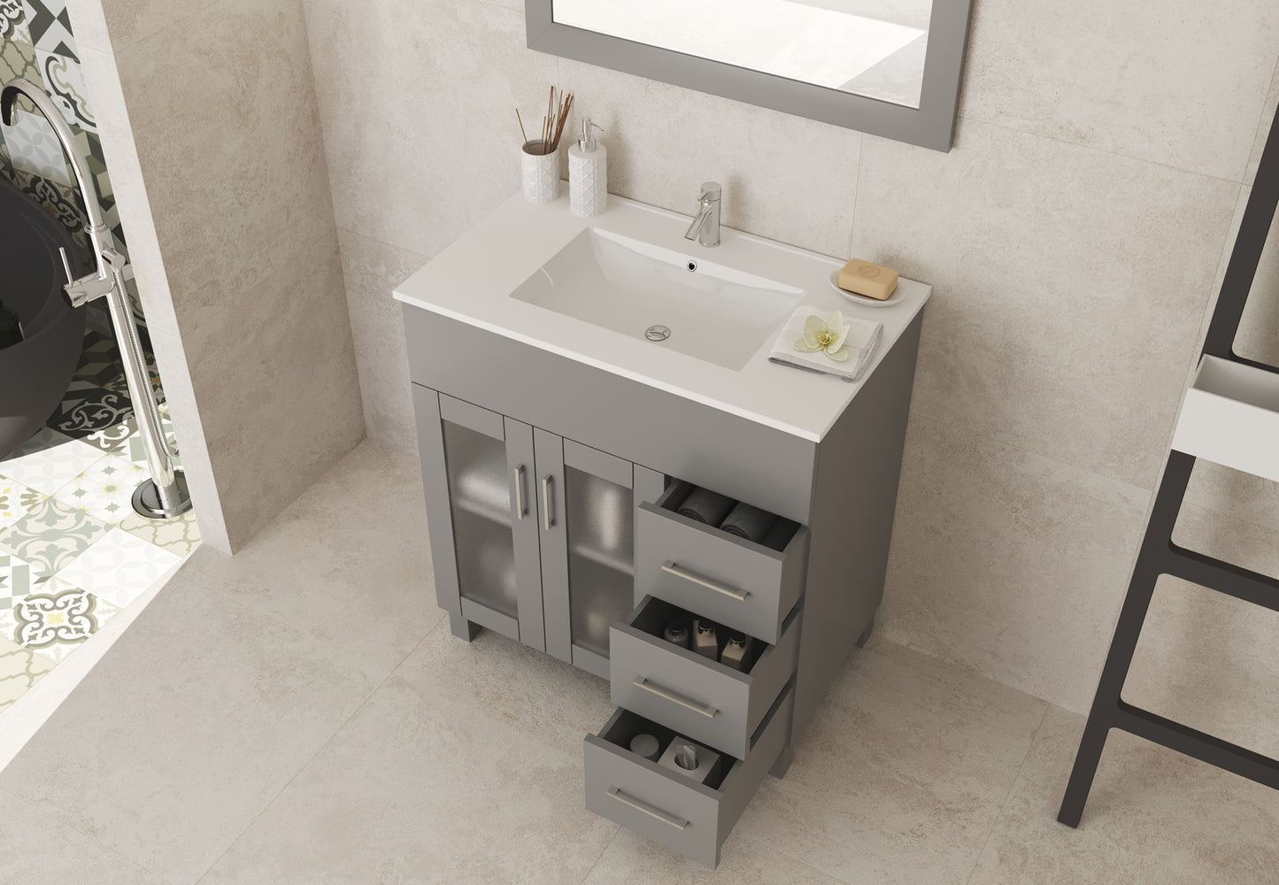 Laviva Nova 32" Bathroom Vanity Set in Brown, Espresso, Grey or White