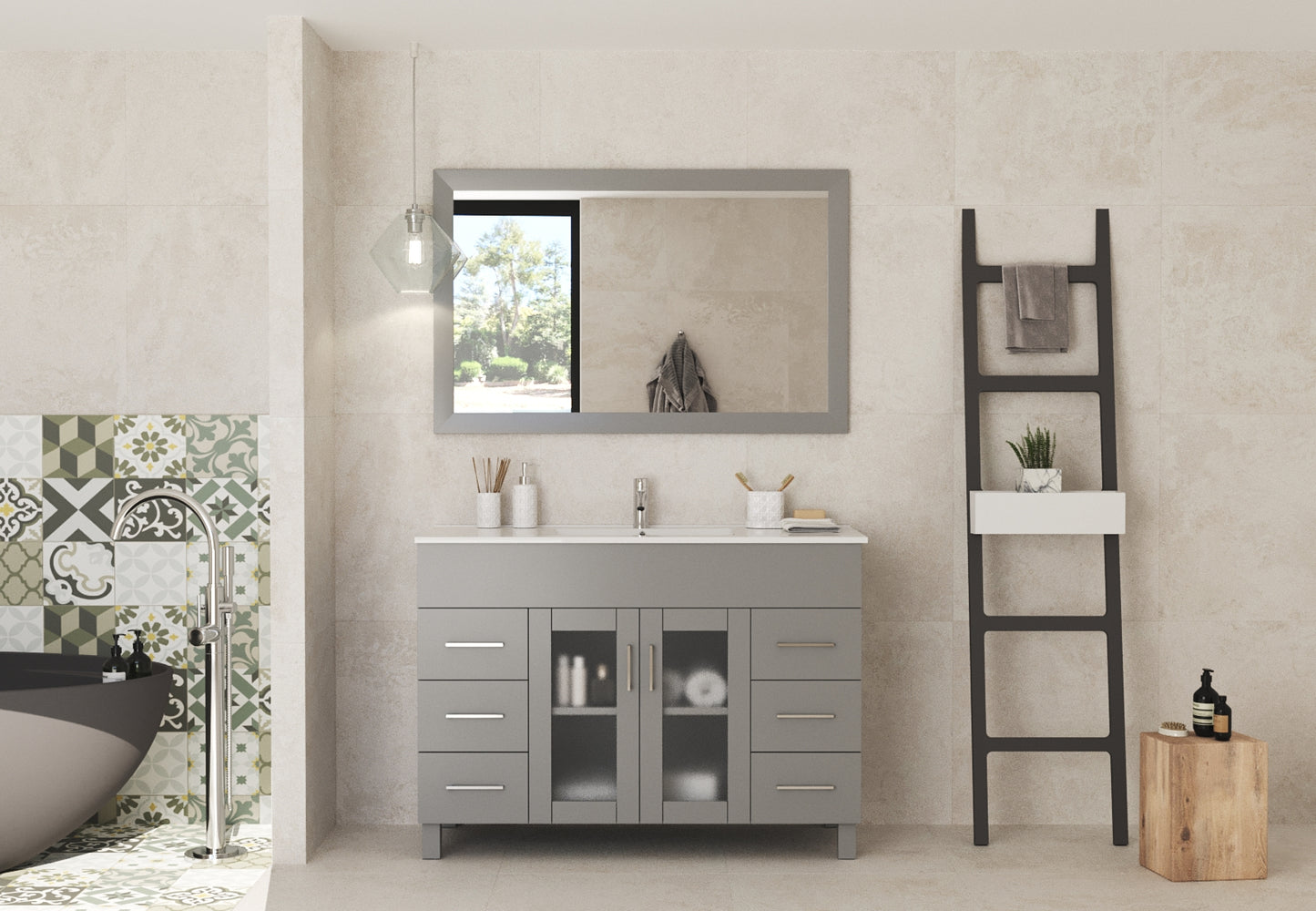 Laviva Nova 48" Bathroom Vanity Set in Brown, Espresso, Grey or White