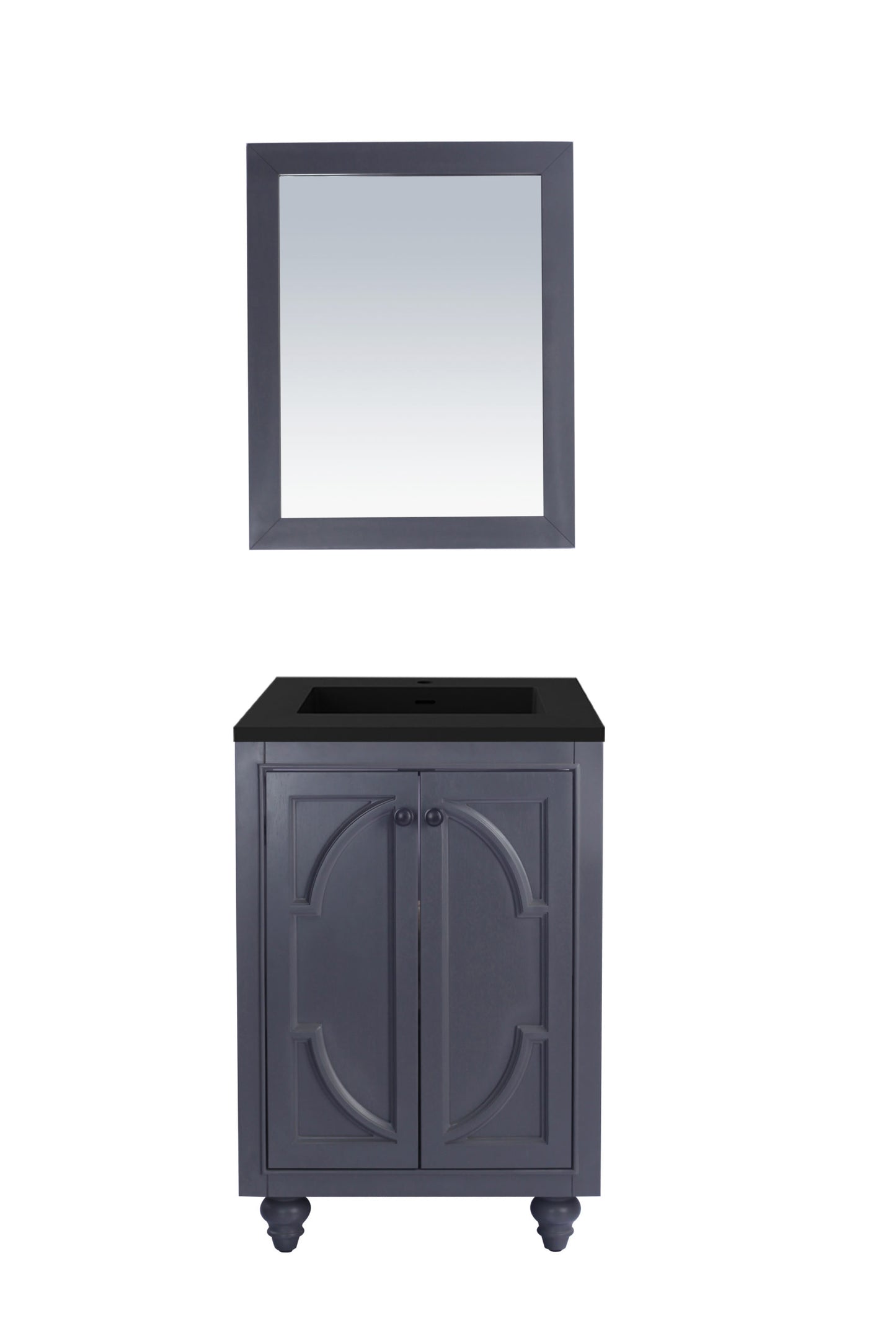 Laviva Odyssey 24" Maple Grey Bathroom Vanity Set Matte Black Top