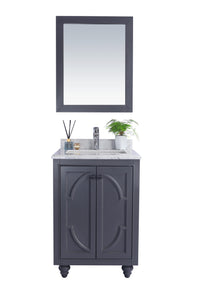 Laviva Odyssey 24" Maple Grey Bathroom Vanity Set, White Carrara Marble Top