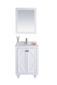 Laviva Odyssey 24" Whitw Bathroom Vanity Set, White Quartz  Top