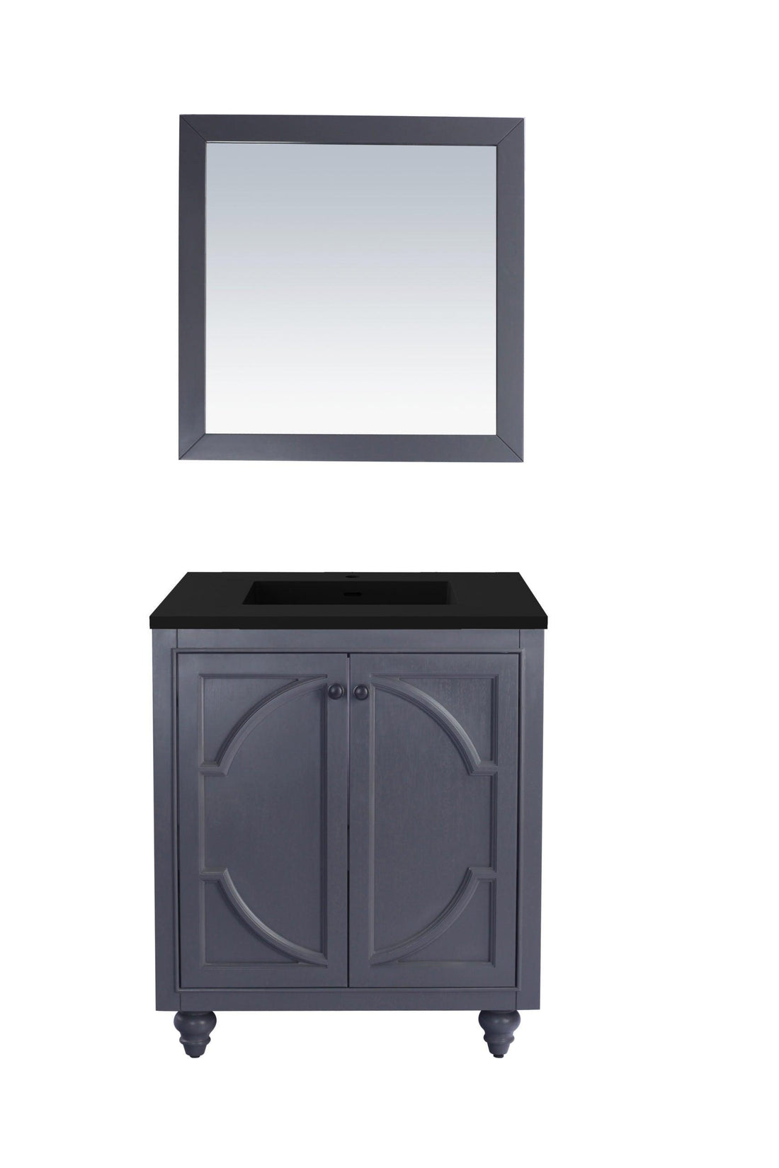 Laviva Odyssey 30" Maple Grey Bathroom Vanity Set Black Wood Marble Top
