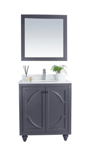 Laviva Odyssey 30" Maple Grey Bathroom Vanity Set, White Carrara Marble Top