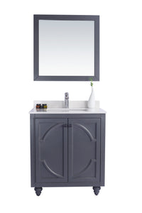 Laviva Odyssey 30" Maple Grey Bathroom Vanity Set, White Quartz  Top