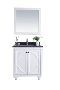 Laviva Odyssey 30" White Bathroom Vanity Set Black Wood Marble Top