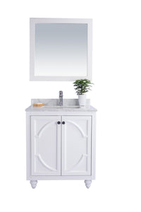 Laviva Odyssey 30" White Bathroom Vanity Set White Carrara Marble  Top