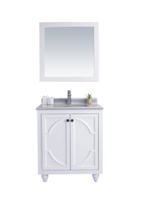 Laviva Odyssey 30" White Bathroom Vanity Set White Stripes Marble  Top