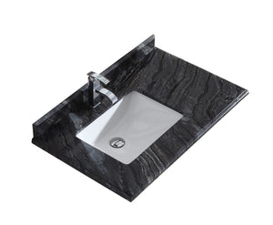 Laviva Odyssey 36" Single Hole Countertop, Left Offset Sink, Black Wood  313613-36-BW